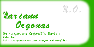 mariann orgonas business card